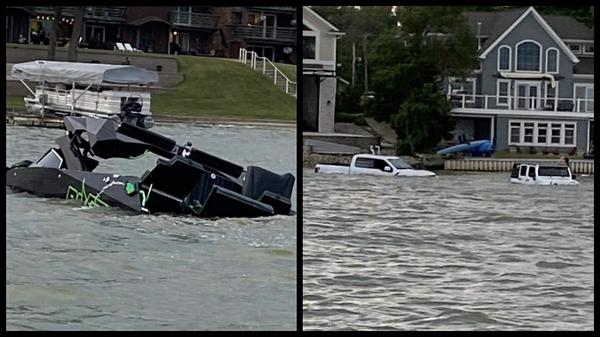 Man Partially Submerges Ford Truck And Jeep Trying To Rescue $300K Boat