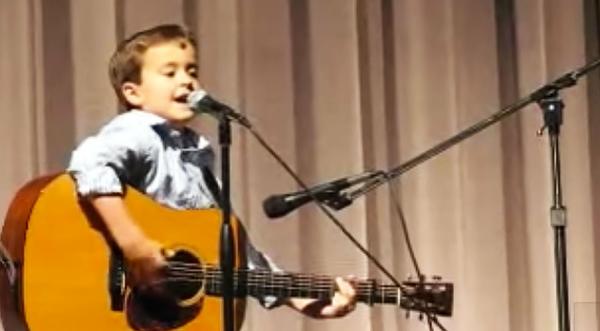 Second Grader Performs ‘I Wonder Where You Are Tonight’ In Front Of A Live Audience