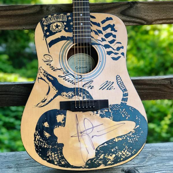 "Don't Tread On Me" guitar signed by Aaron Lewis