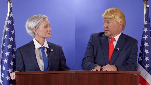 Jason Aldean & Wife Spoof Presidential Debate For Halloween