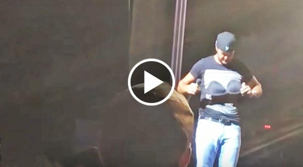 Luke Bryan's Reaction To Getting Hit In The Face By A Bra Is Priceless