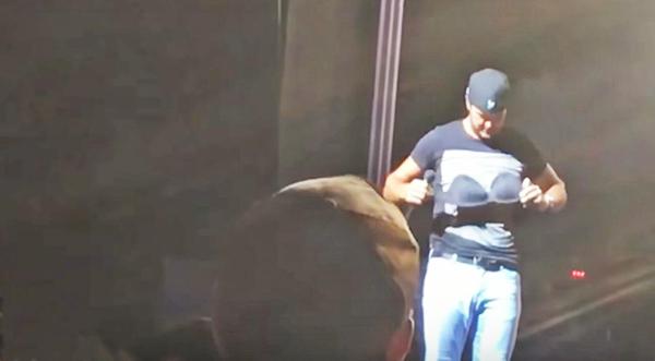 Luke Bryan's Reaction To Getting Hit In The Face By A Bra Is Priceless