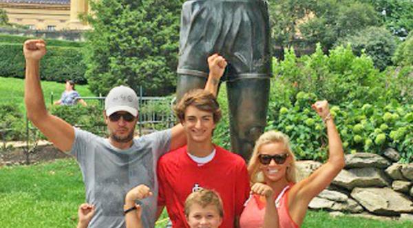 Luke Bryan & Family Pose For Family Photo, But Take a Close Look At His 8-Year-Old Son