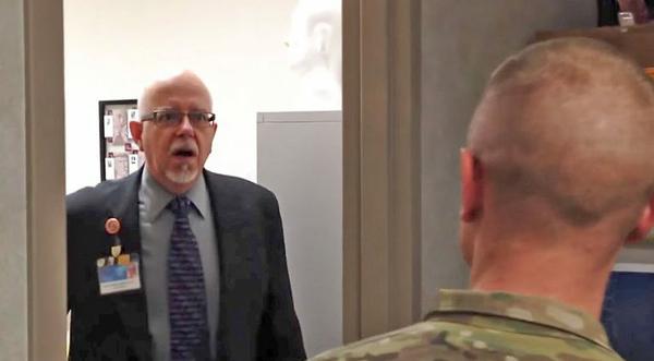 Father Cries As Son Returns From Deployment To Crash Work Conference