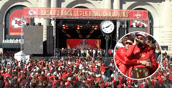 Travis Kelce Sings Parody Of “Friends In Low Places” At Super Bowl Parade