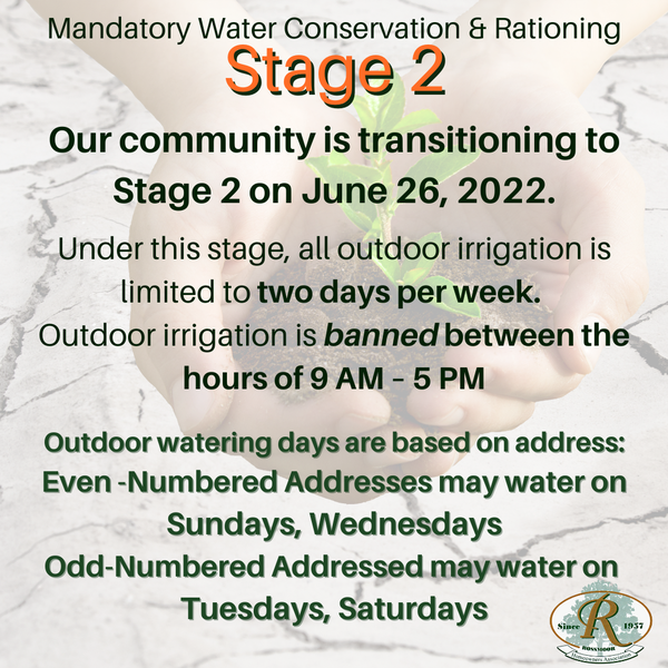 Moving to Stage 2 Water Restrictions
