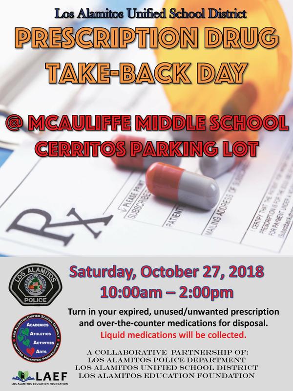 Drug Take Back October 27th