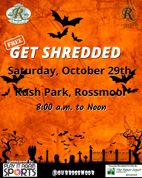 Free Shredding Event, Saturday October 29th