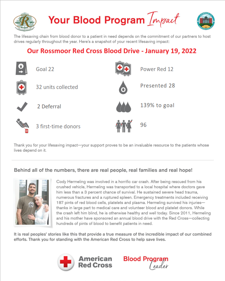 Rossmoor Rocks the Blood Drive