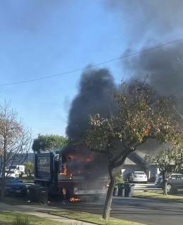 Trash Truck Fire on Quail run