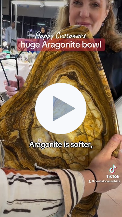 Happy Customers: giant ARAGONITE bowl (#stonecarving #gemshow)