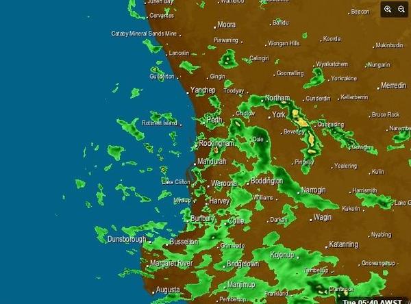 Weather radar showing lots of rain