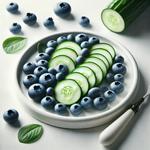 chilled blueberries and cucumber slices for hot weather treats