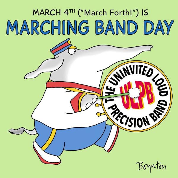 March Fourth (March 4th Elephant playing drum artwork by S Boynton)