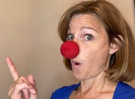 Dr Renee with a clown nose