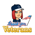 Thank You Veterans - Dr Renee avatar waving a flag