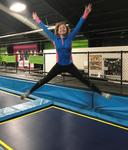 Dr Renee jumping on trampoline