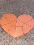 Paper Heart with random lines drawn on it for cutting it into a puzzle