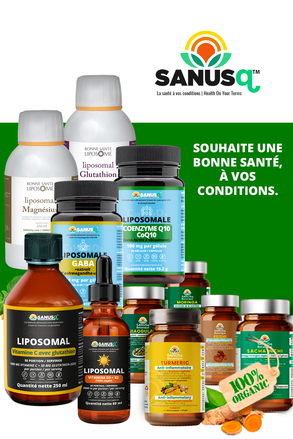 Montage de compléments alimentaires premium SANUSq