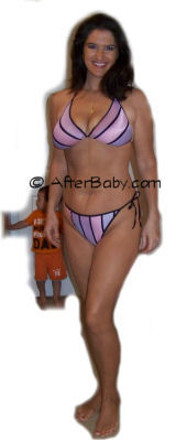 Amber after, fit and healthy, with one of her little ones peeking behind her