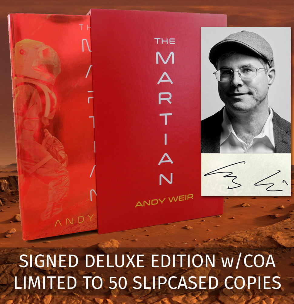 The Martian by Andy Weir, signed slipcased deluxe limited edition of 50 with a photo of the author and his signature