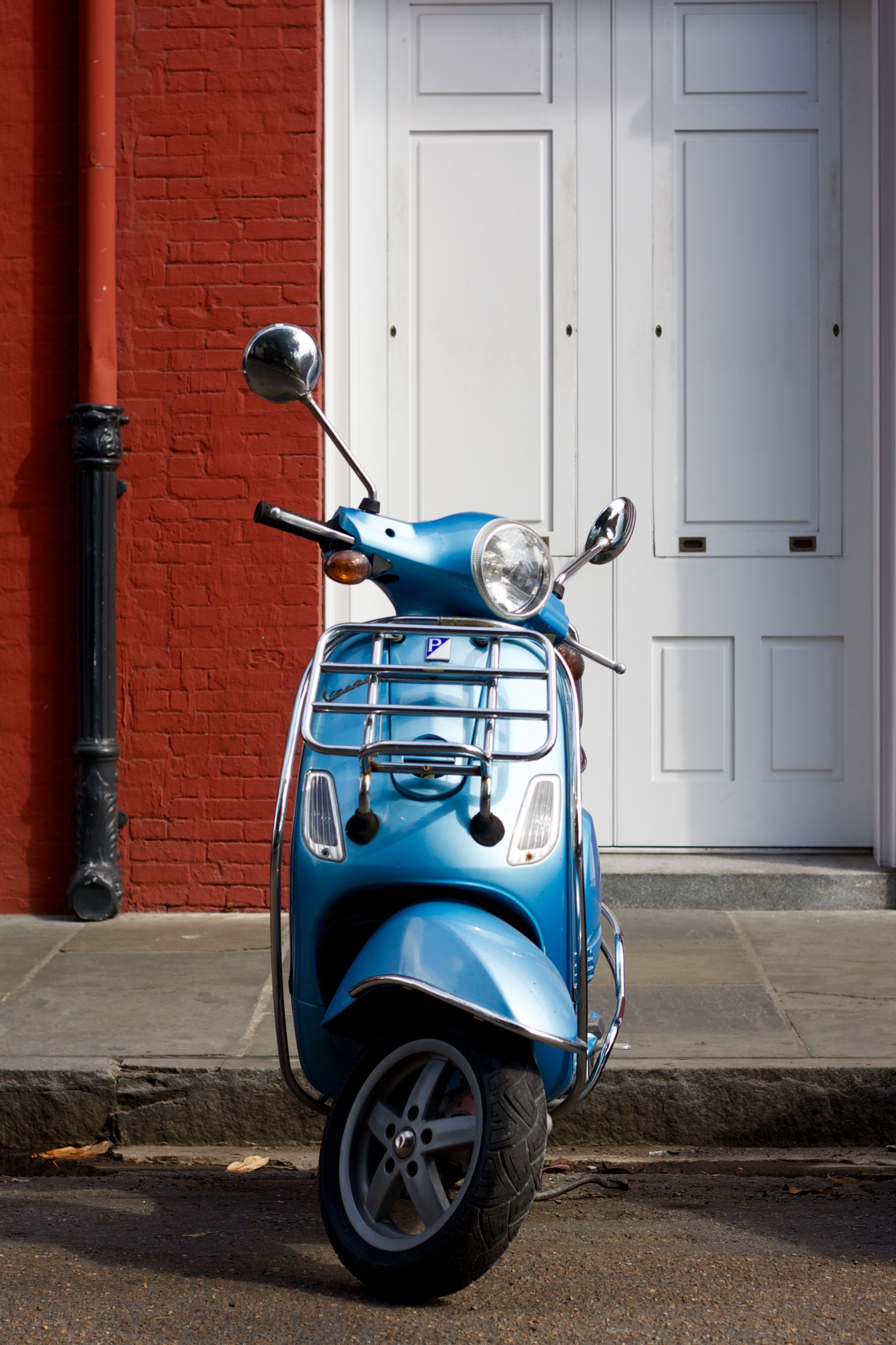 Blue Vespa scooter in New Orleans