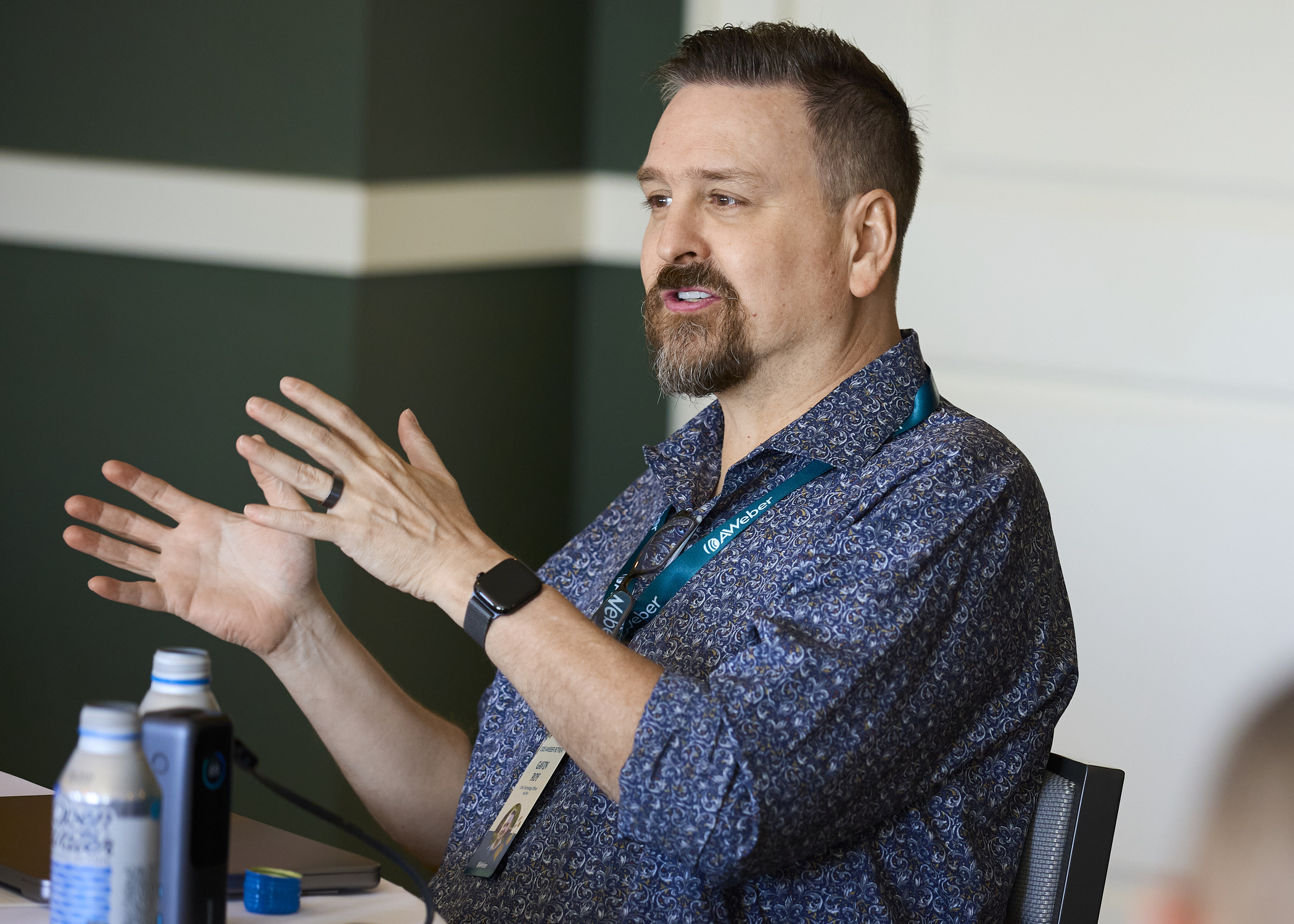Gavin speaking at a conference