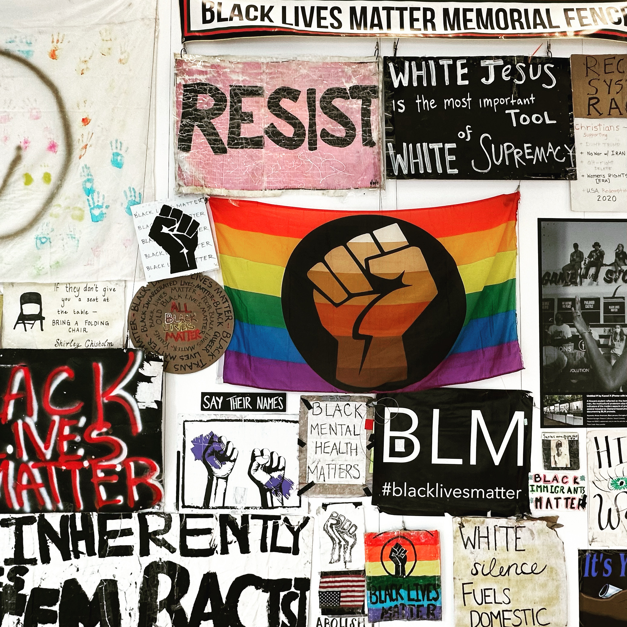 Black Lives Matter memorial fence