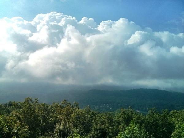 Clouds breaking through, over the Smoky Mountains