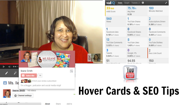 YouTube Hover Cards and VIdIq stats