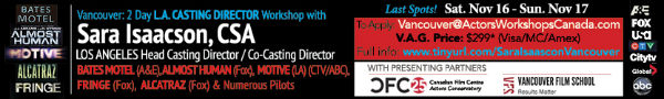 LA Casting Director workshop with Sara Isaacson, CSA