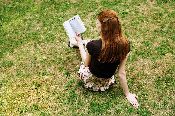 Woman reading book