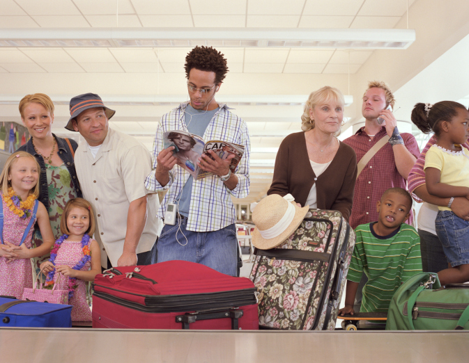 patient people waiting for luggage
