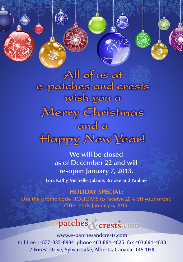 Merry Christmas from e-patches & crests