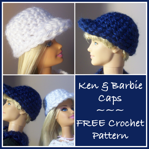 Ken and Barbie Caps ~ FREE Crochet Pattern