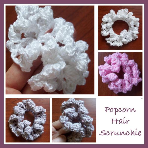 Popcorn Hair Scrunchie ~ FREE Crochet Pattern