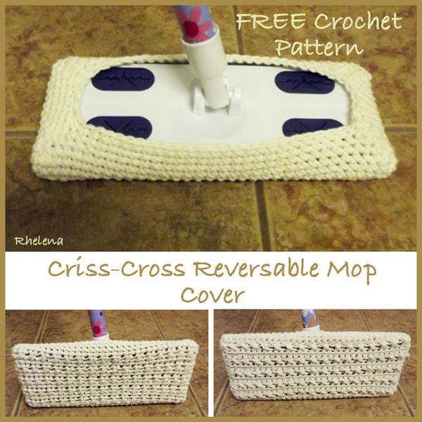 Criss Cross Reversible Mop Cover ~ FREE Crochet Pattern