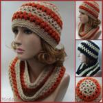 Lace and Puff Stitch Hat and Cowl