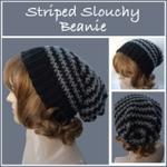 Striped Slouchy Beanie ~ FREE Crochet Pattern