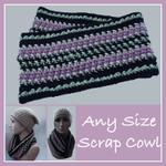 Any Size Scrap Cowl ~ FREE Crochet Pattern