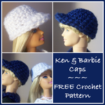 Ken & Barbie Caps ~ FREE Crochet Pattern
