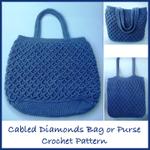 Cabled Diamonds Bag or Purse