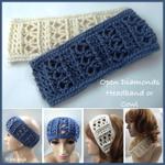 Open Diamonds Wide Crochet Headband ~ FREE Crochet Pattern