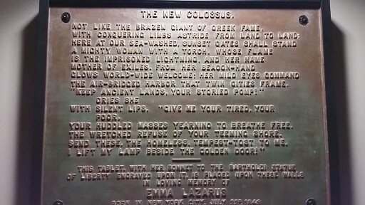 Poem on bronze plaque