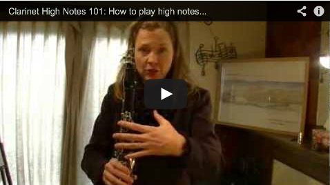 Michelle Anderson, clarinet - video how to play high notes better, focusing on the clarinet altissimo register