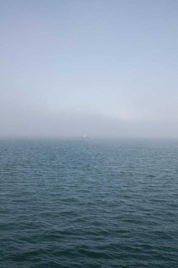 Image-Bosphorus, Istanbul, tiny lighthouse, fog, sea