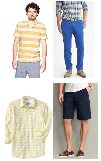 men's yellow and blue outfit