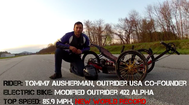 85.9 MPH on Electric Trike