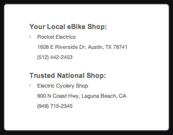 Find your local electric bike shop